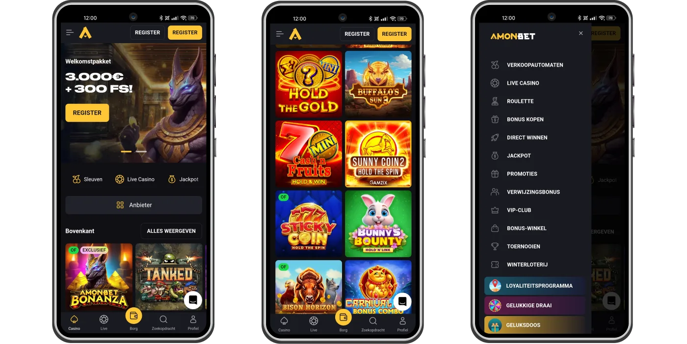 Amon Bet Casino overal mobiel spelen